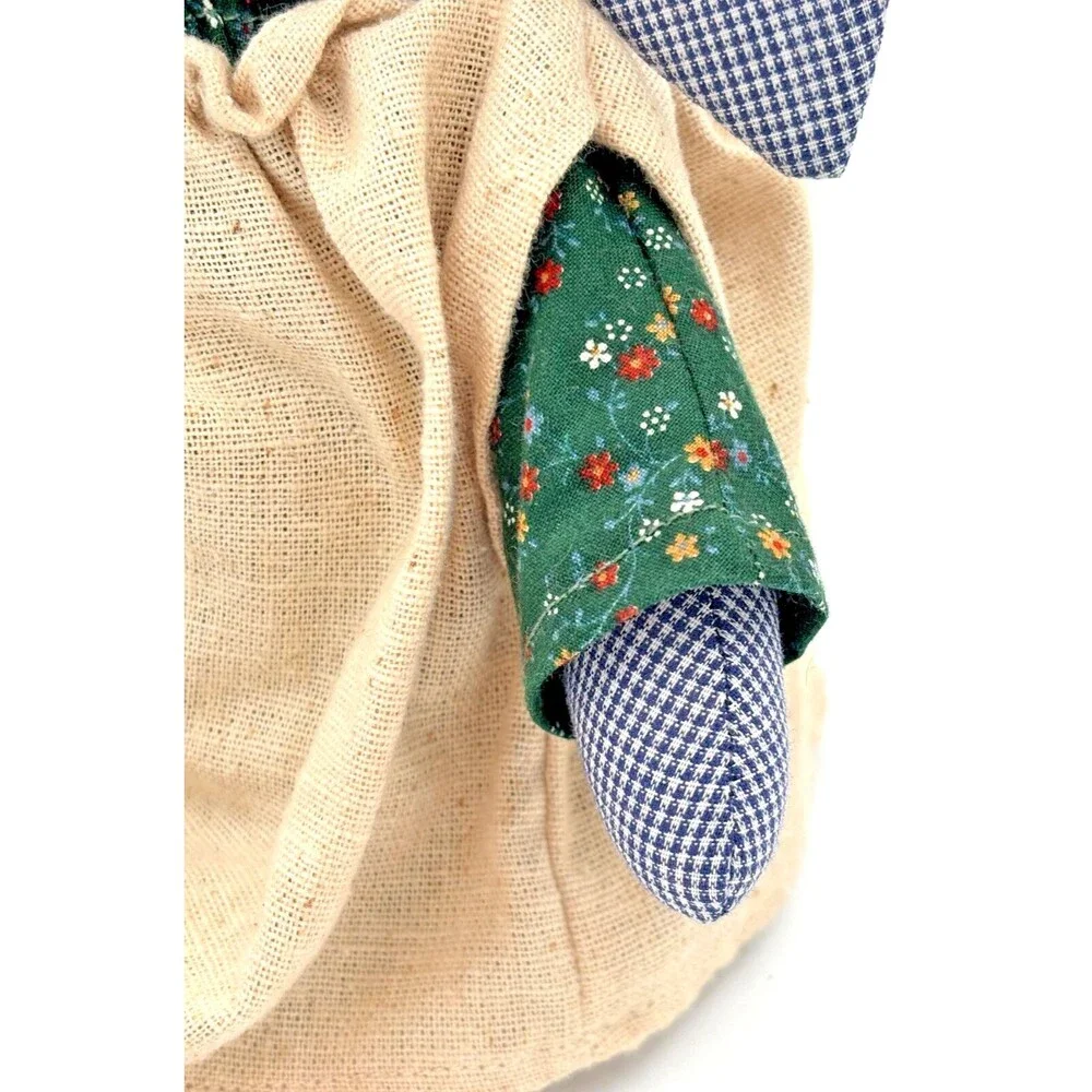 Folk Art Primitive Stuffed‎ Bunny Rabbit Lynne's Country Beginning Handmade EUC